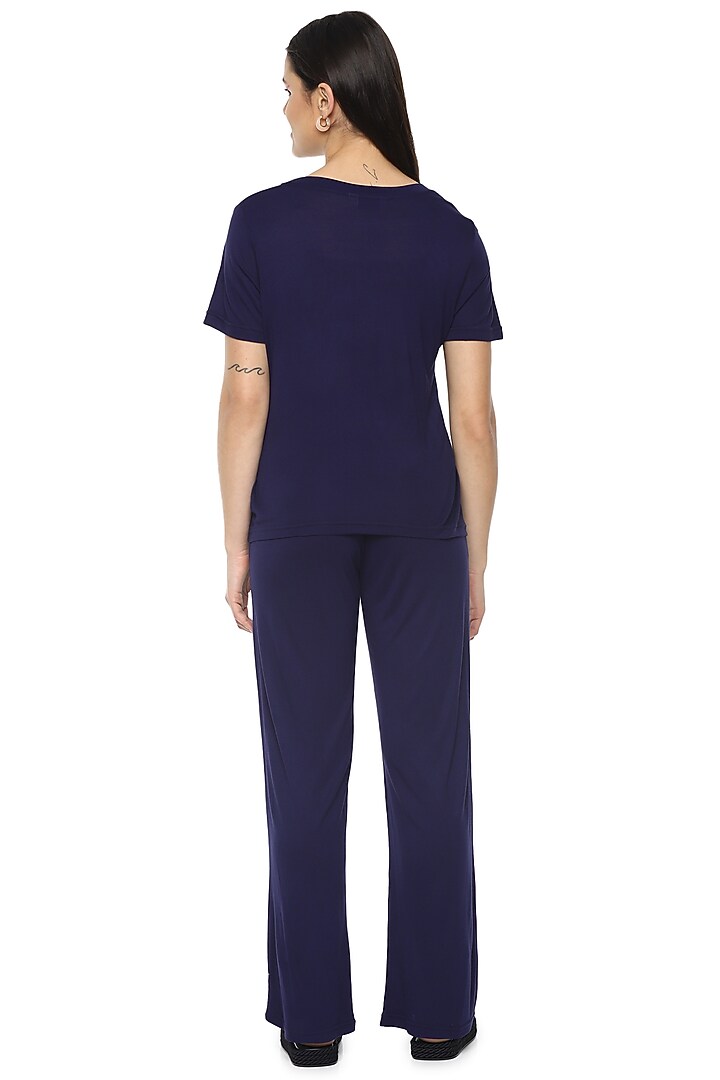 Space Blue Viscose Night Suit by Nochee Vida at Pernia's Pop Up Shop