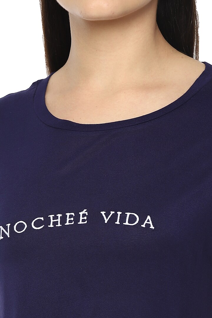 Space Blue Viscose Night Suit by Nochee Vida at Pernia's Pop Up Shop