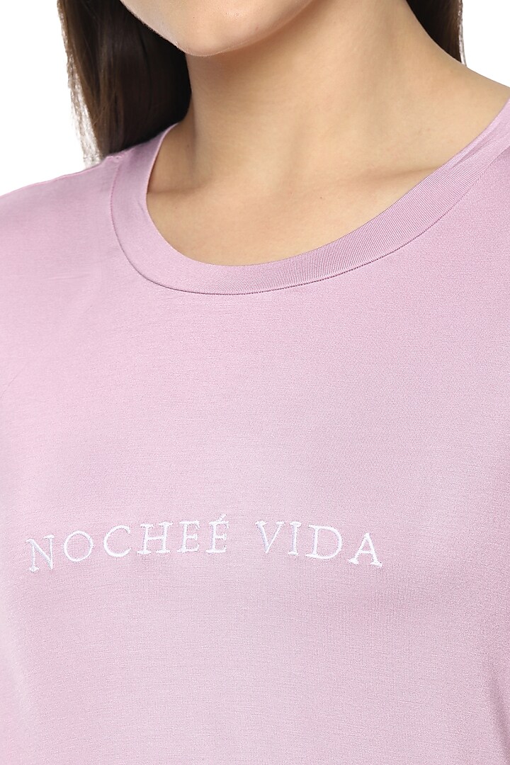 Lilac Viscose Night Suit by Nochee Vida at Pernia's Pop Up Shop