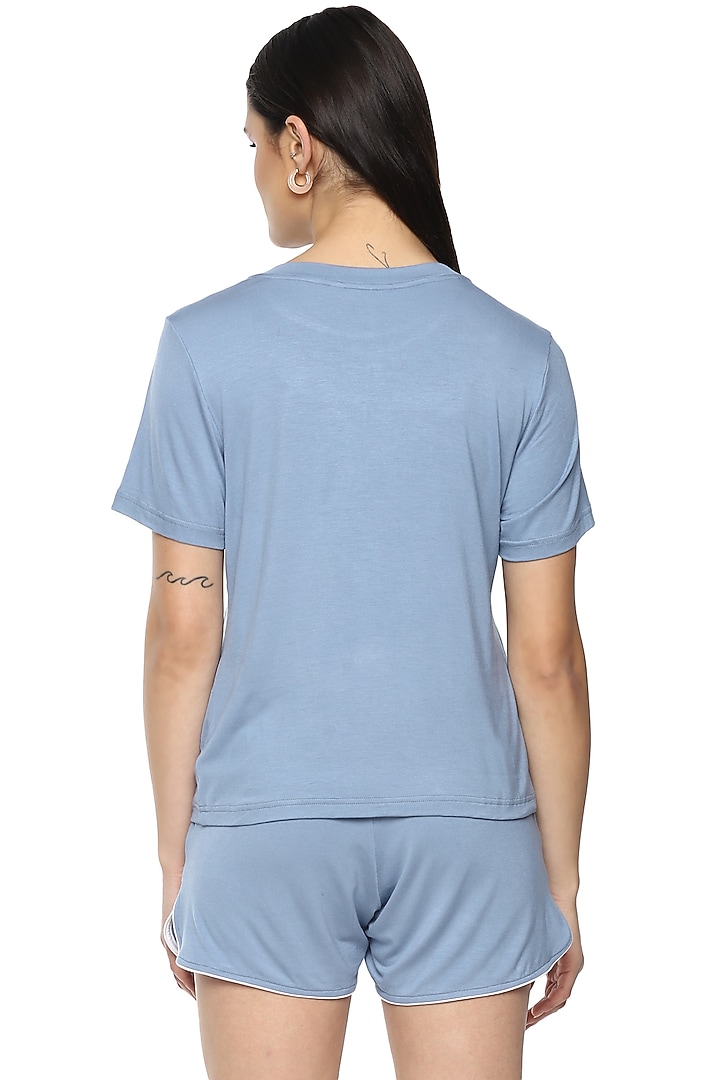 Sky Blue Viscose Night Suit by Nochee Vida at Pernia's Pop Up Shop