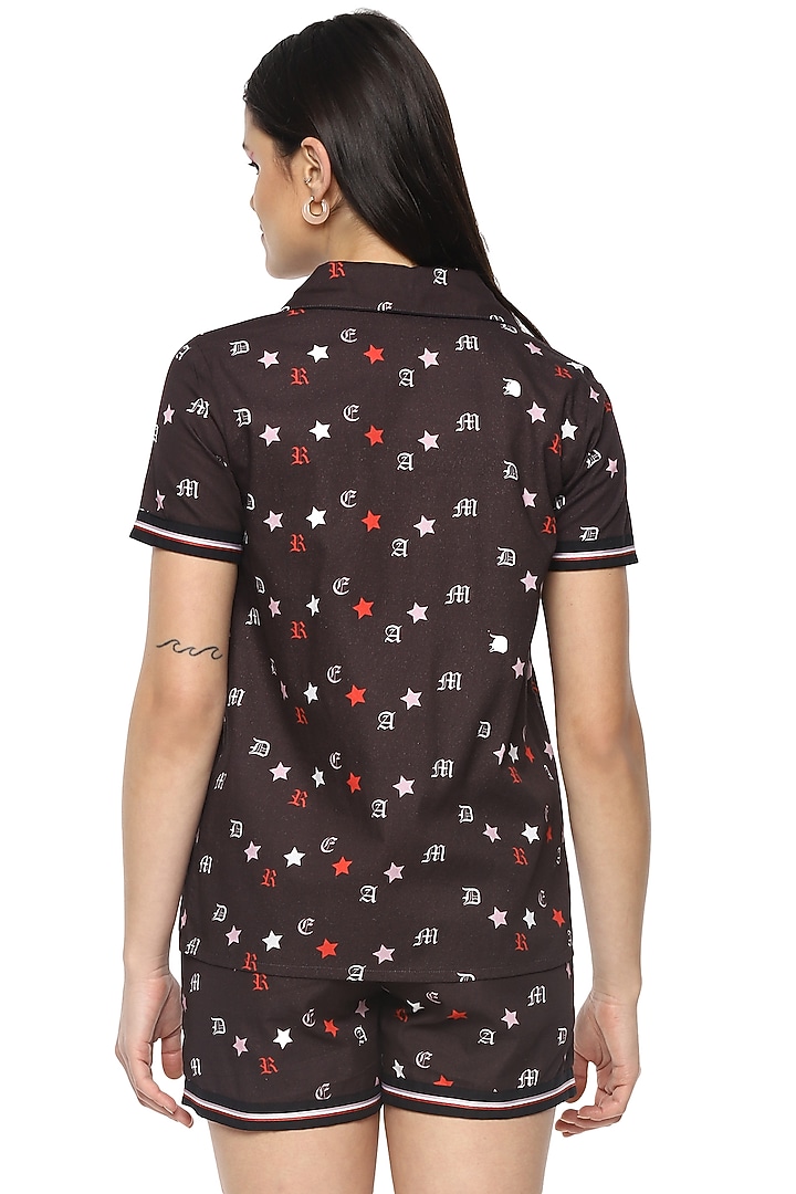 Brown Dream Digital Printed Night Suit by Nochee Vida at Pernia's Pop Up Shop