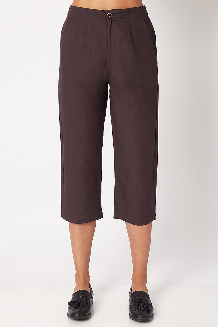 Brown Shirt With Trouser Pants & Scarf by Nochee Vida at Pernia's Pop Up Shop