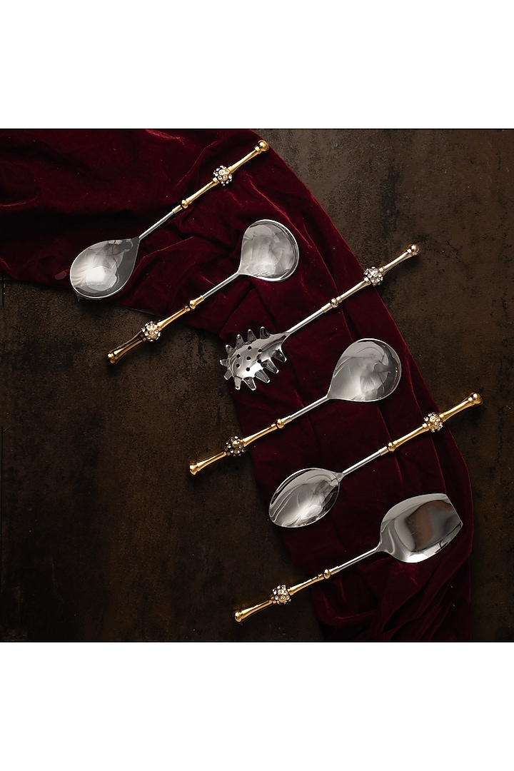 Araghya Serving Spoon Set (Set of 6) by HOUSE OF NEEBA