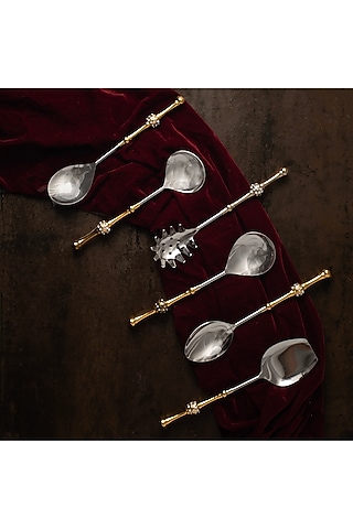 Araghya Serving Spoon Set (Set of 6) by HOUSE OF NEEBA