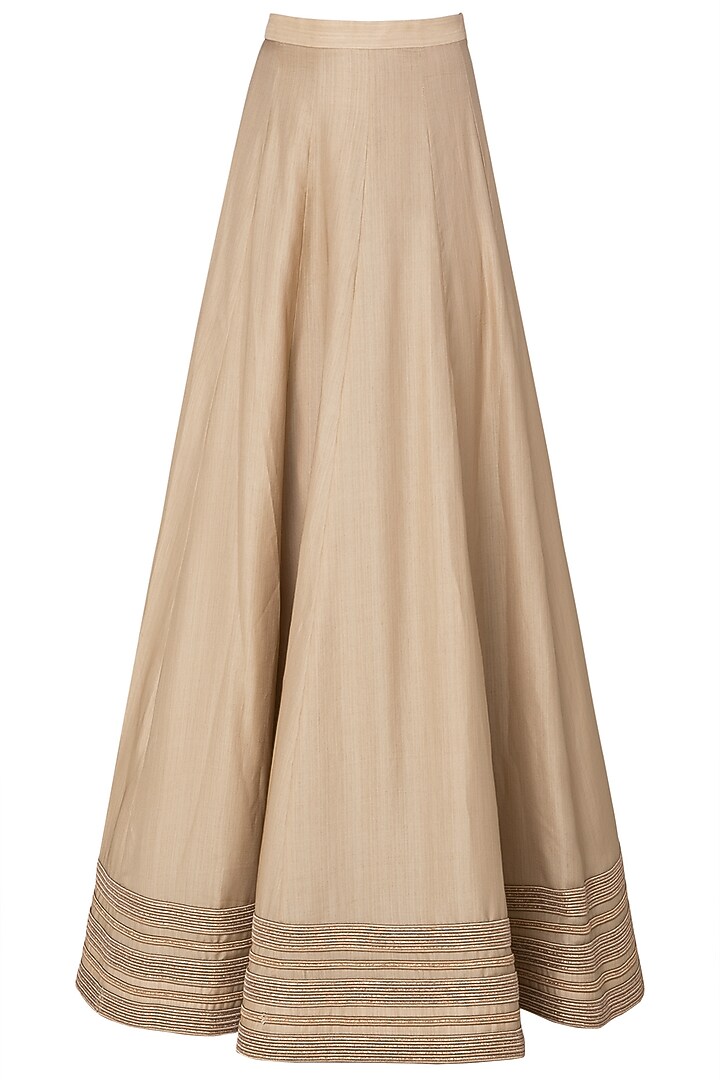 Beige embroidered anarkali set available only at Pernia's Pop Up Shop.