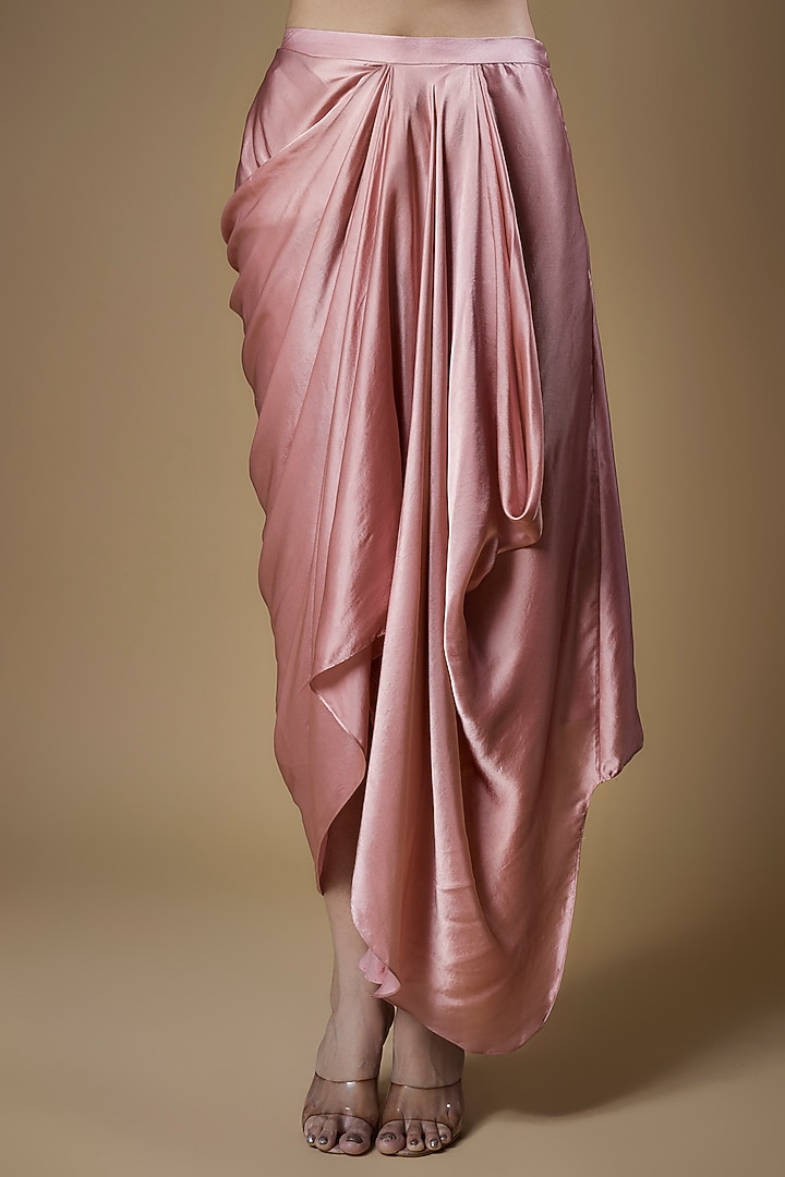 Blush Pink Organza Floral Motif Embroidered Cape Set by COUTURE BY NIHARIKA at Pernia's Pop Up Shop