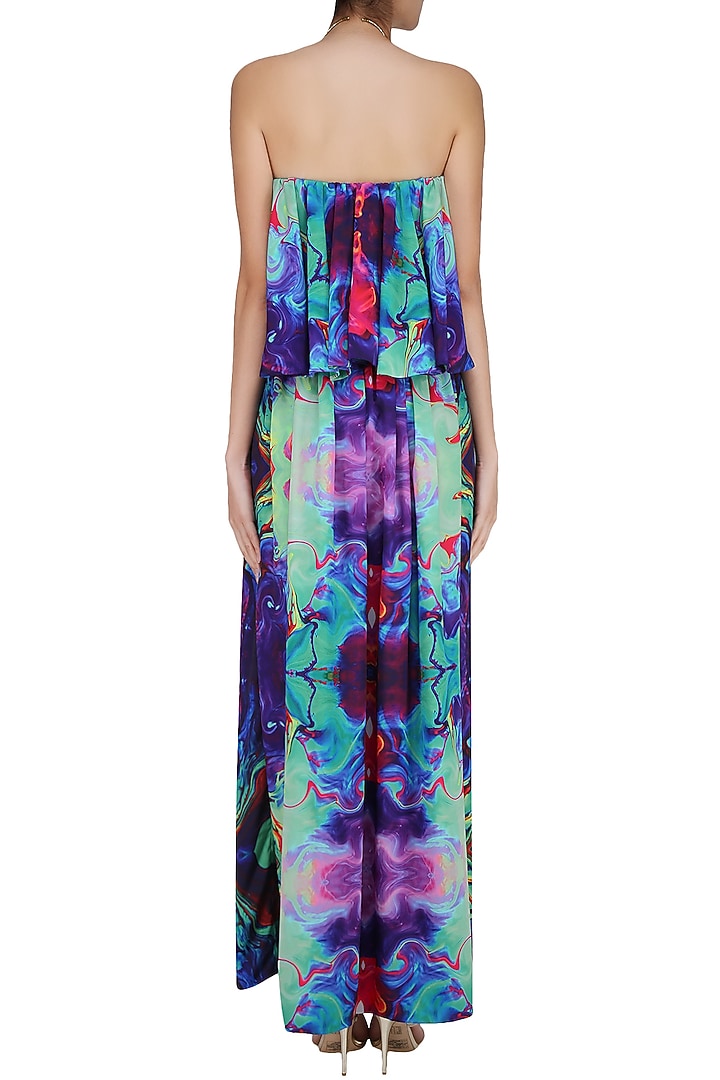 Sea green digital printed tube overlay gown available only at Pernia's Pop Up Shop.
