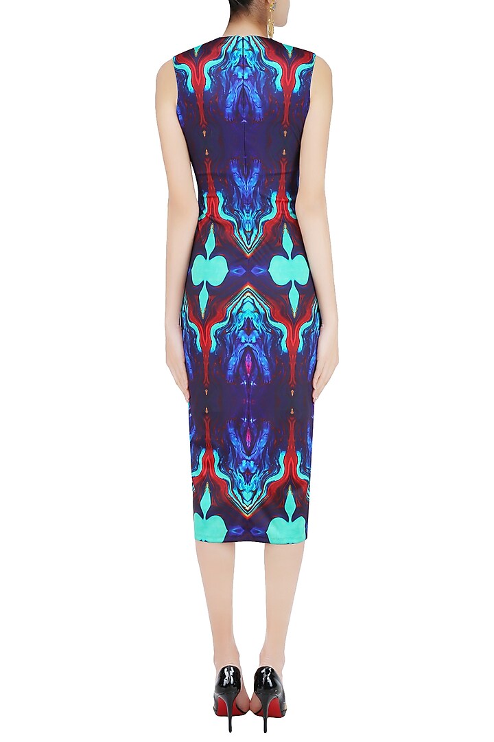 Sea green digital printed fitted dress available only at Pernia's Pop Up Shop.