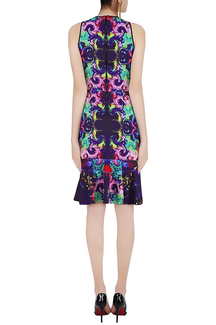 Deep blue digital printed drop waist dress available only at Pernia's Pop Up Shop.
