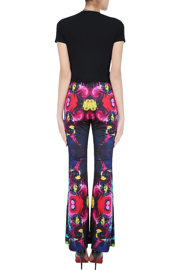 Deep blue digital printed bell bottom pants available only at Pernia's Pop Up Shop.