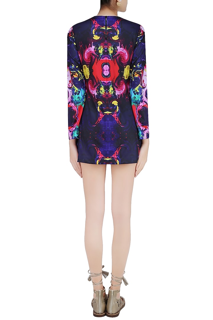 Deep blue digital printed full sleeves top available only at Pernia's Pop Up Shop.