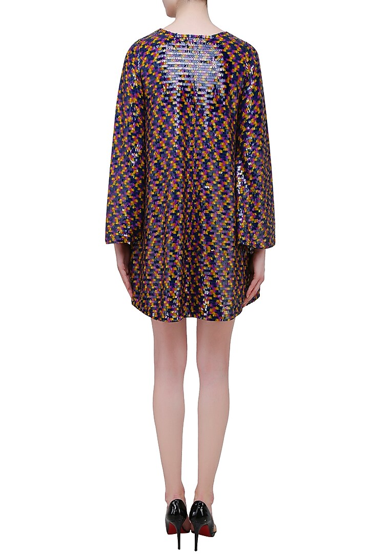 Black sequins embellished short dress available only at Pernia's Pop Up Shop.