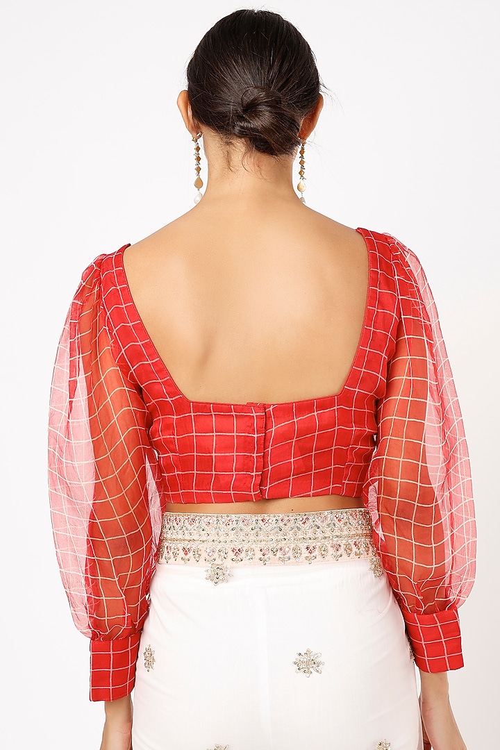 Red Checkered Blouse by NEITRI at Pernia's Pop Up Shop
