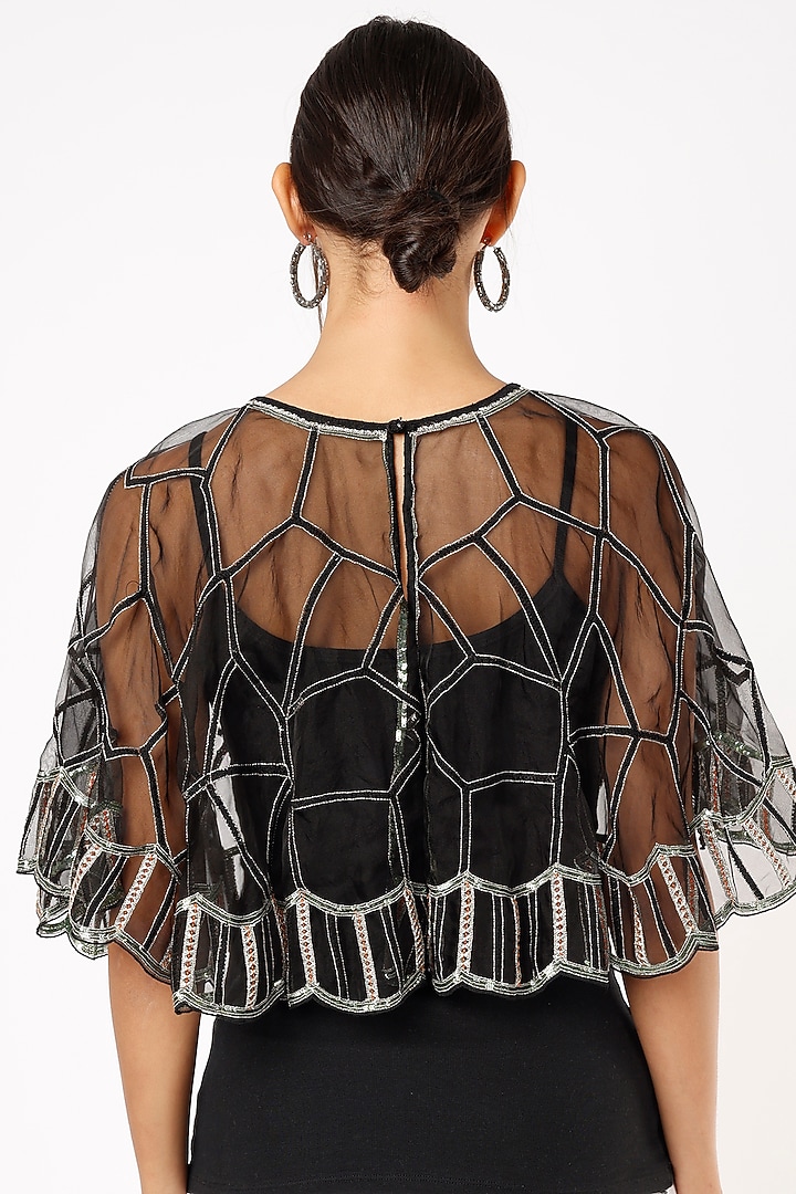 Black Sequins Embroidered Blouse by NEITRI at Pernia's Pop Up Shop