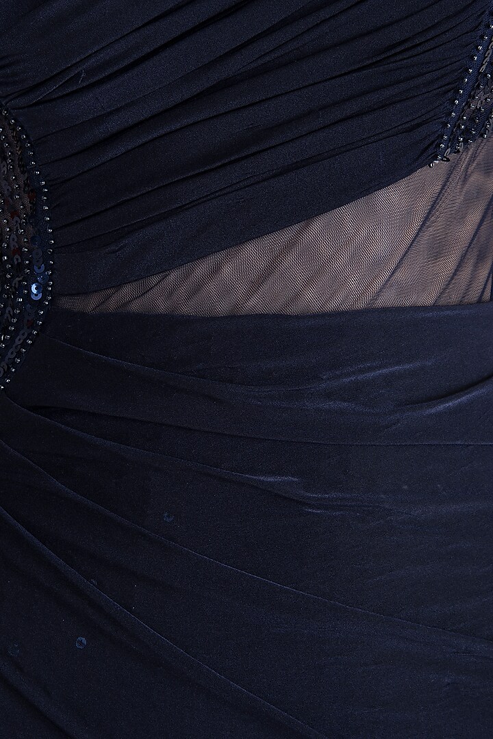 Midnight Blue Embroidered Gown by Neeta Lulla at Pernia's Pop Up Shop