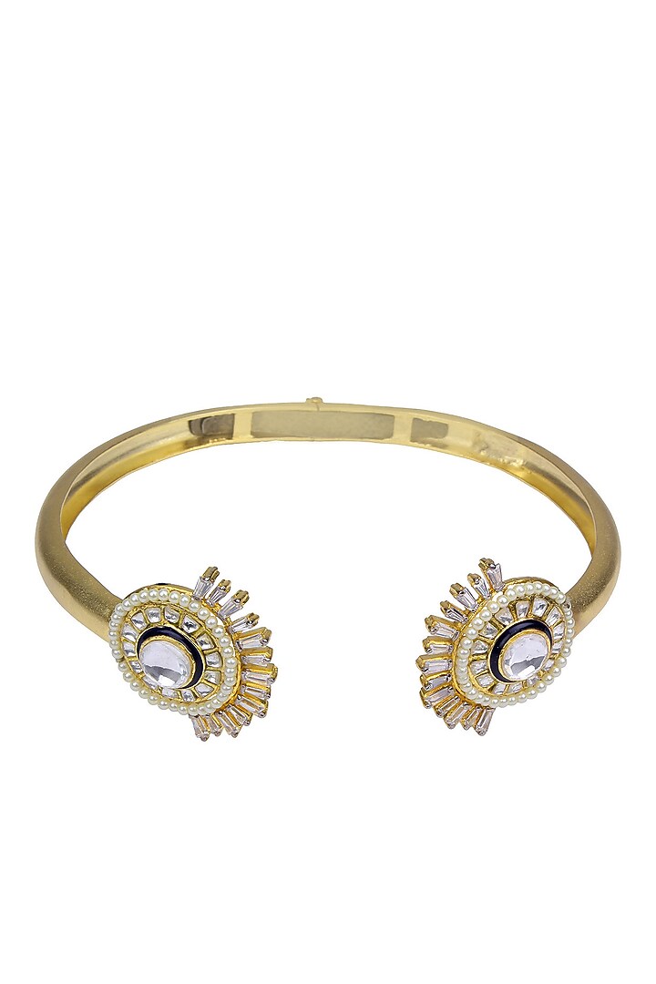 Nepra by Neha Goel presents Gold finish meenakari work choker necklace available only at Pernia's Pop Up Shop.