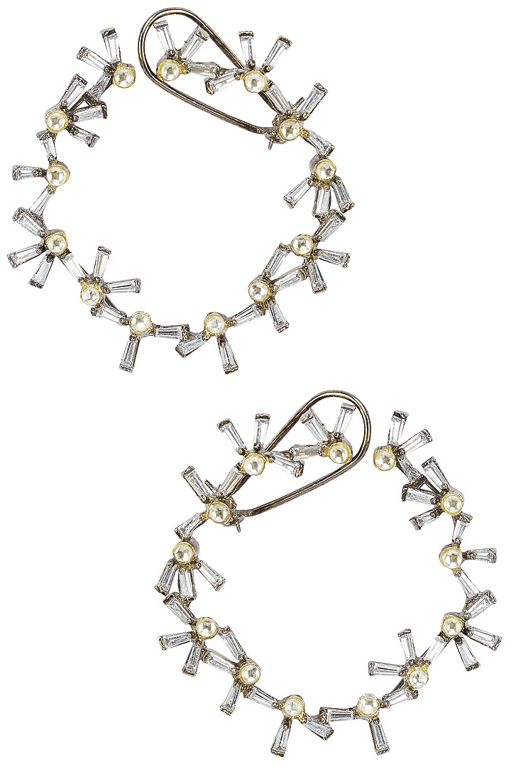Nepra by Neha Goel presents Gold plated polkis and baguettes hoops available only at Pernia's Pop Up Shop.