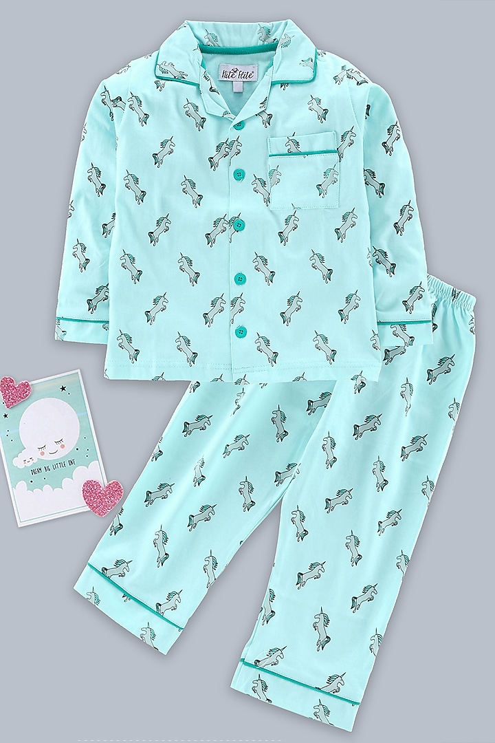 Mint Cotton Printed Night Wear For Boys by Nite Flite