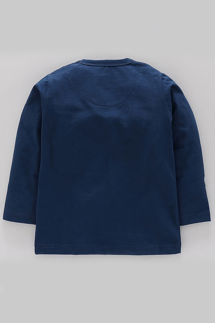 Navy Blue Cotton Knit Night Wear by Nite Flite at Pernia's Pop Up Shop