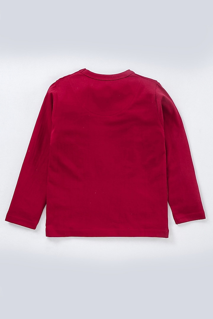 Maroon Cotton Knit Printed Night Wear by Nite Flite at Pernia's Pop Up Shop