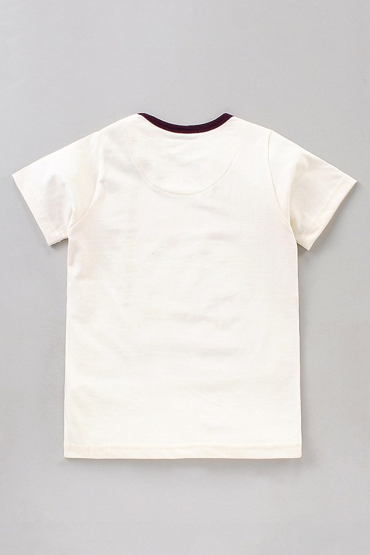 White Cotton Knit Printed Night Wear by Nite Flite at Pernia's Pop Up Shop