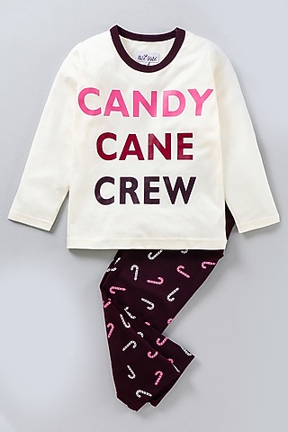 White Printed Night Wear by Nite Flite