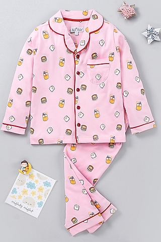 Light Pink Printed Night Wear by Nite Flite