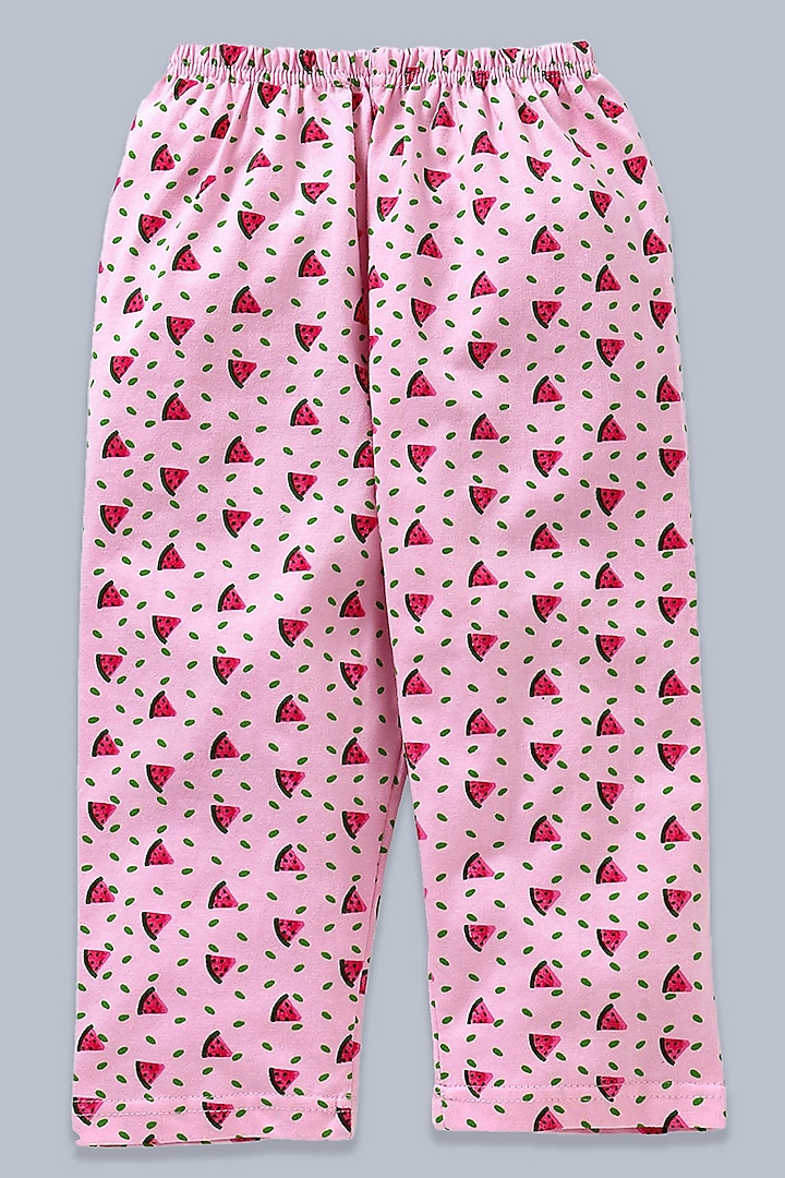 Light Pink Cotton Knit Printed Night Wear For Girls by Nite Flite at Pernia's Pop Up Shop