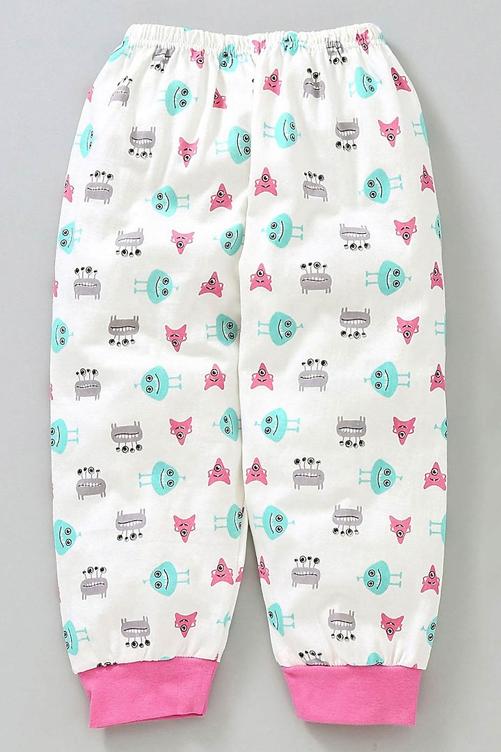White Cotton Printed Night Wear For Girls by Nite Flite at Pernia's Pop Up Shop