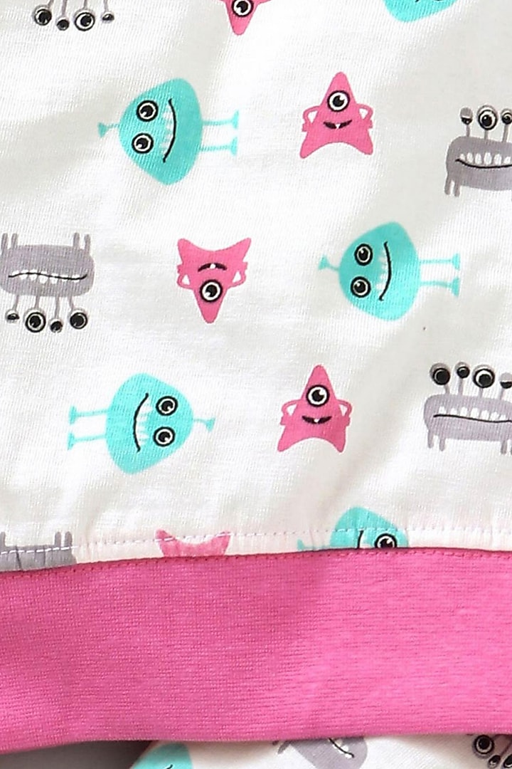 White Cotton Printed Night Wear For Girls by Nite Flite at Pernia's Pop Up Shop