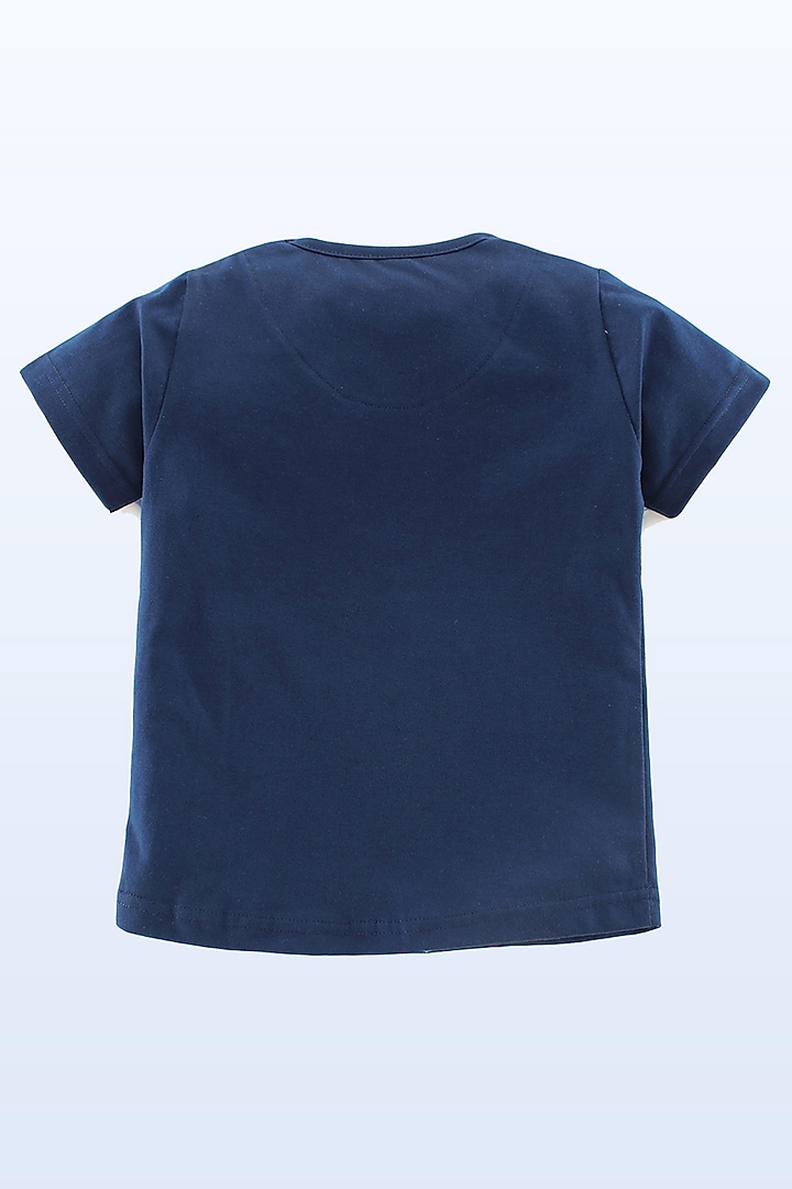 Navy Blue Cotton Printed Night Wear For Girls by Nite Flite at Pernia's Pop Up Shop