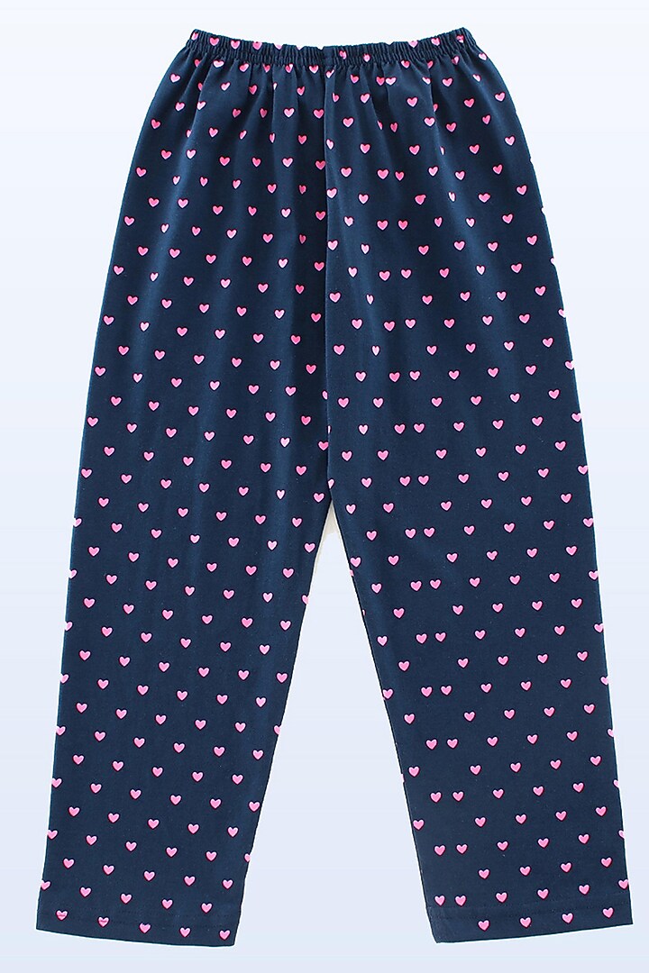 Navy Blue Cotton Printed Night Wear For Girls by Nite Flite at Pernia's Pop Up Shop
