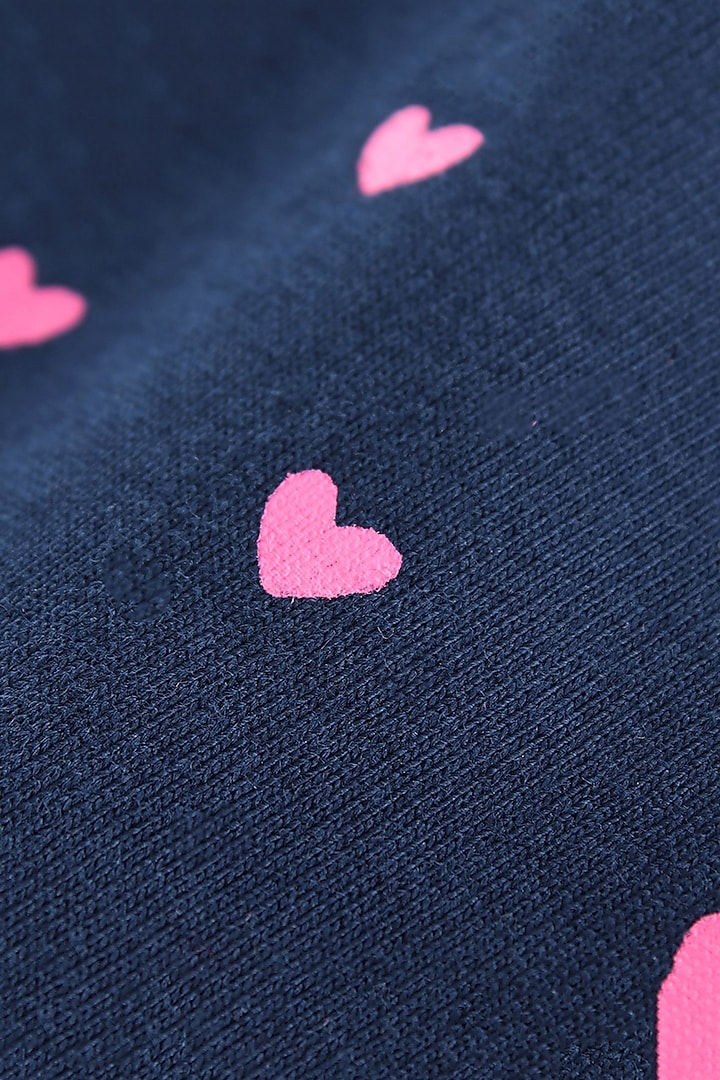 Navy Blue Cotton Printed Night Wear For Girls by Nite Flite at Pernia's Pop Up Shop