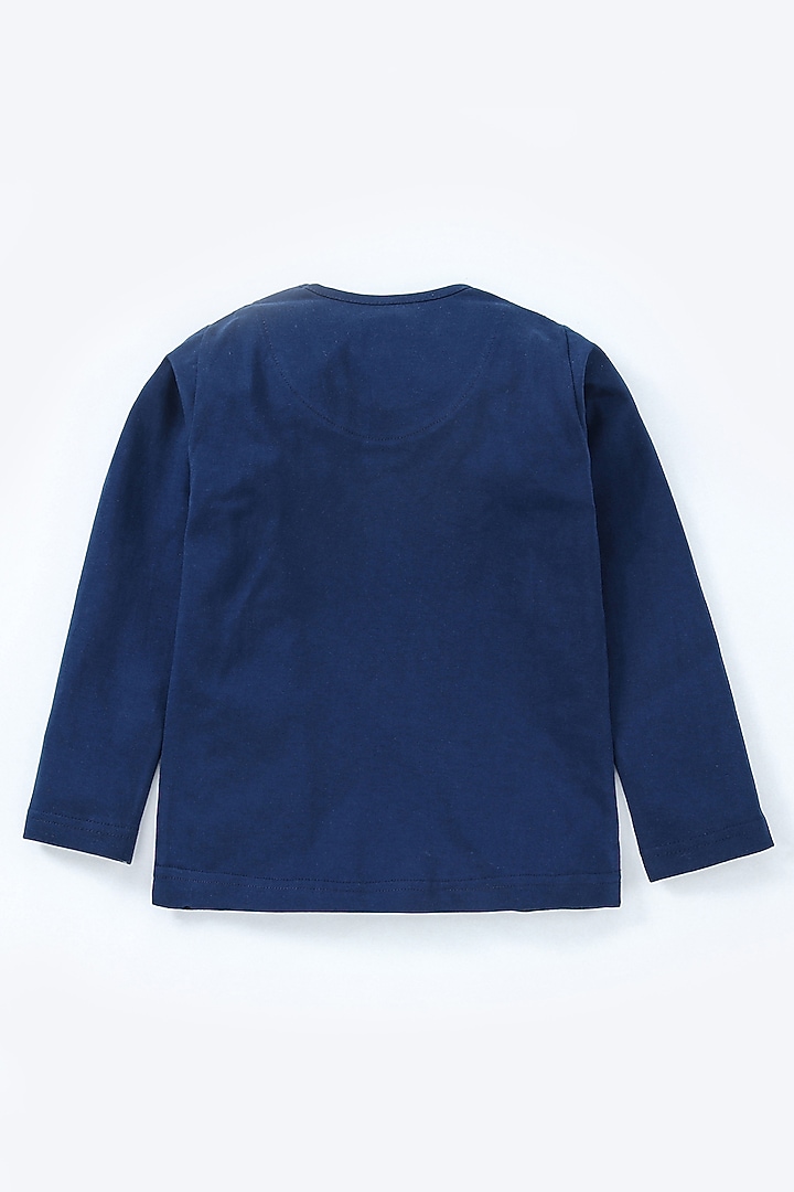 Navy Blue Printed Night Wear For Girls by Nite Flite at Pernia's Pop Up Shop
