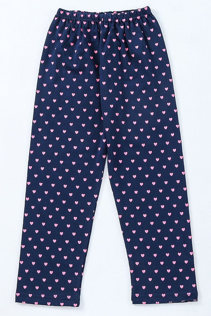 Navy Blue Printed Night Wear For Girls by Nite Flite at Pernia's Pop Up Shop