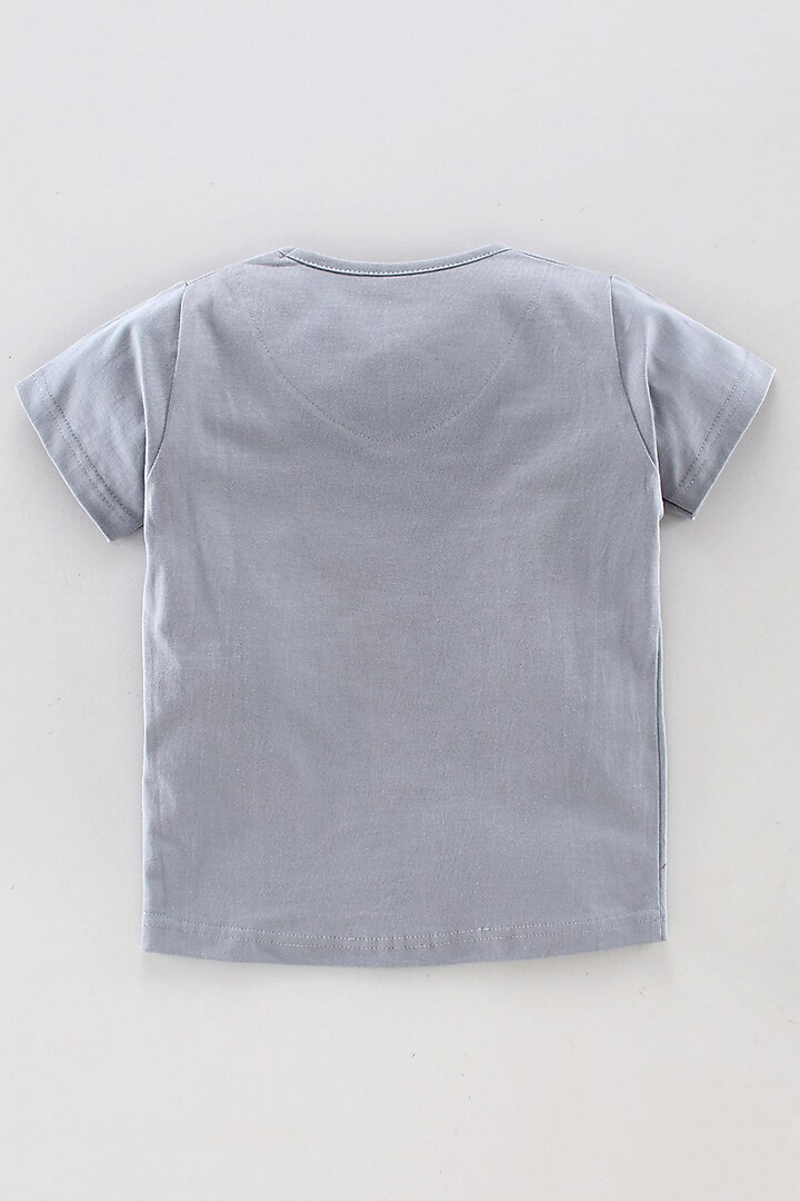 Grey Cotton Knit Printed Night Wear For Girls by Nite Flite at Pernia's Pop Up Shop