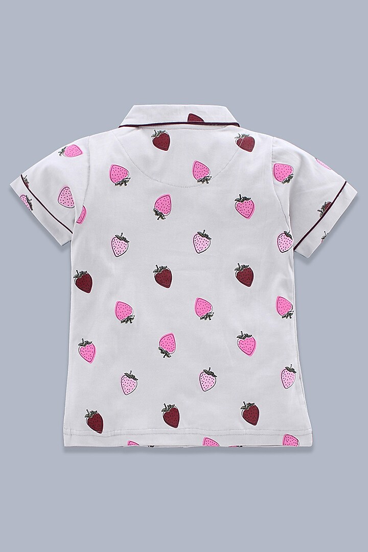 Grey Graphic Printed Night Wear For Girls by Nite Flite at Pernia's Pop Up Shop