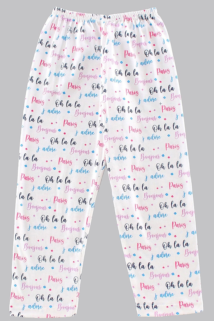 Pink Cotton Knit Printed Night Wear For Girls by Nite Flite at Pernia's Pop Up Shop