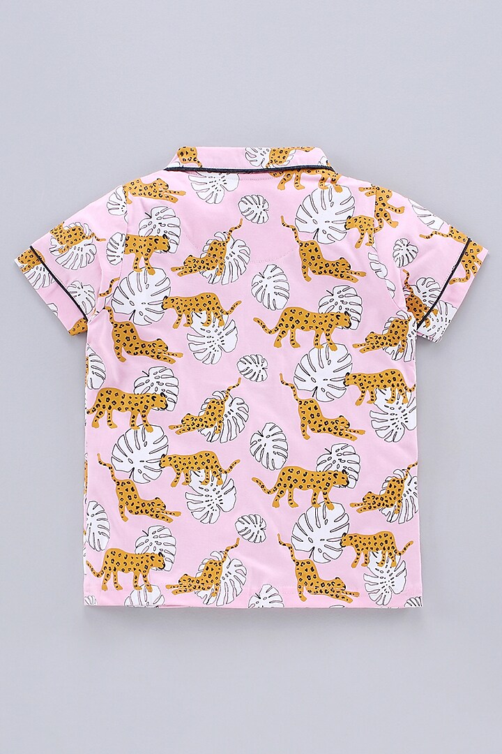 Light Pink Cotton Knit Printed Night Wear For Girls by Nite Flite at Pernia's Pop Up Shop