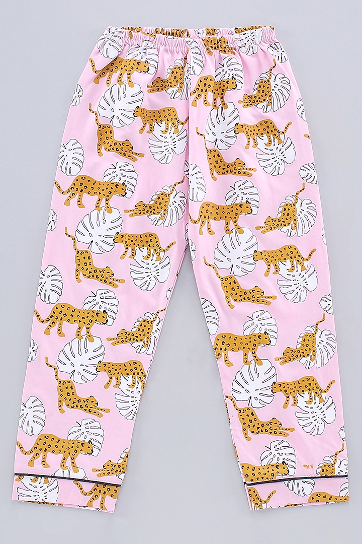 Light Pink Cotton Knit Printed Night Wear For Girls by Nite Flite at Pernia's Pop Up Shop