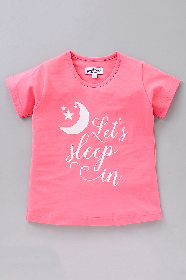 Pink Printed Night Wear For Girls by Nite Flite at Pernia's Pop Up Shop