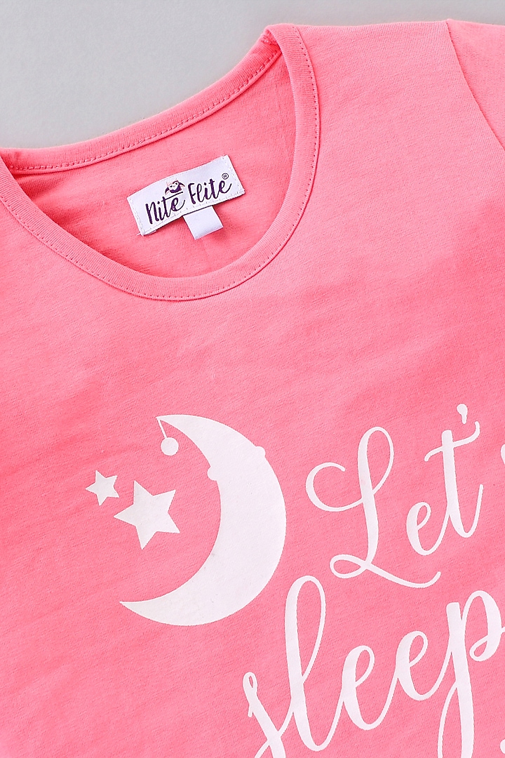 Pink Printed Night Wear For Girls by Nite Flite at Pernia's Pop Up Shop