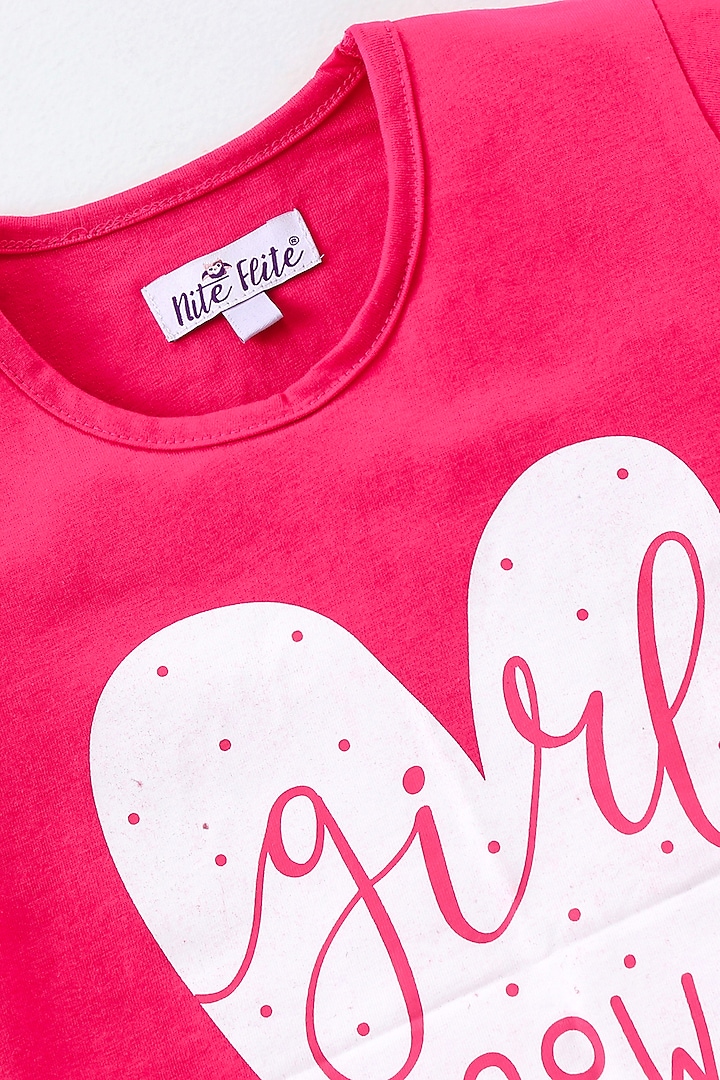 Pink Printed Night Wear For Girls by Nite Flite at Pernia's Pop Up Shop