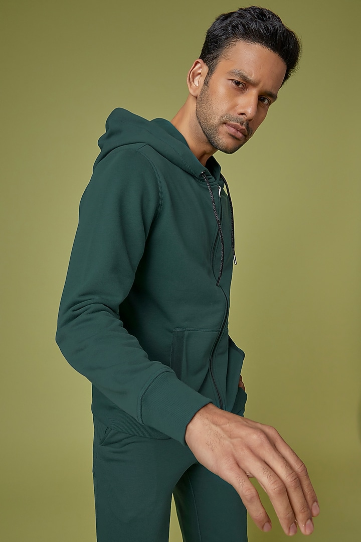 Dark Sea Green French Terry Hoodie by No Grey Area at Pernia's Pop Up Shop
