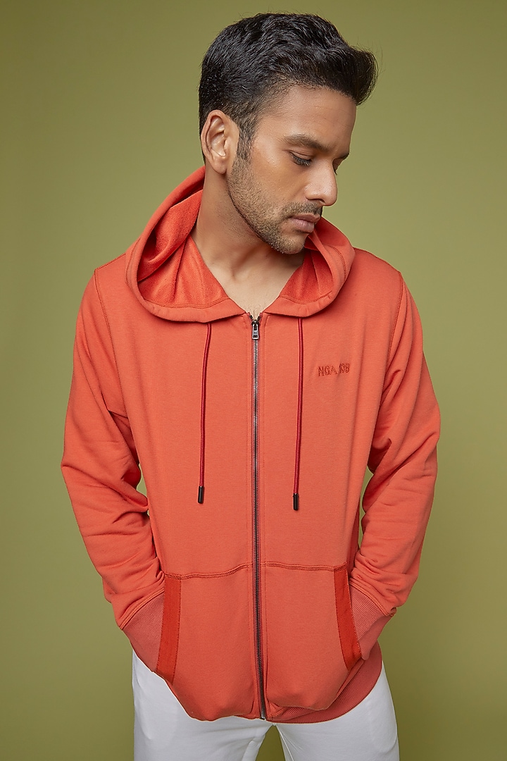 Terracotta French Terry Hoodie by No Grey Area at Pernia's Pop Up Shop