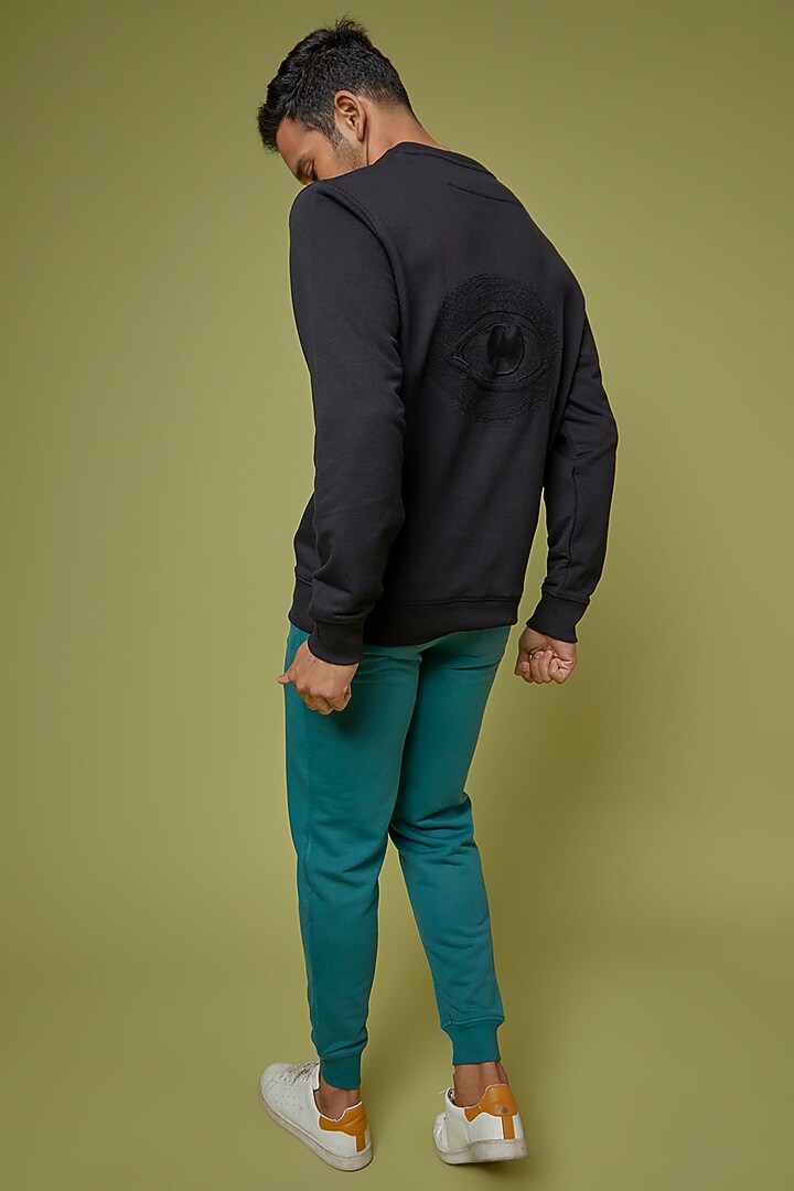 Black French Terry Sweatshirt by No Grey Area at Pernia's Pop Up Shop