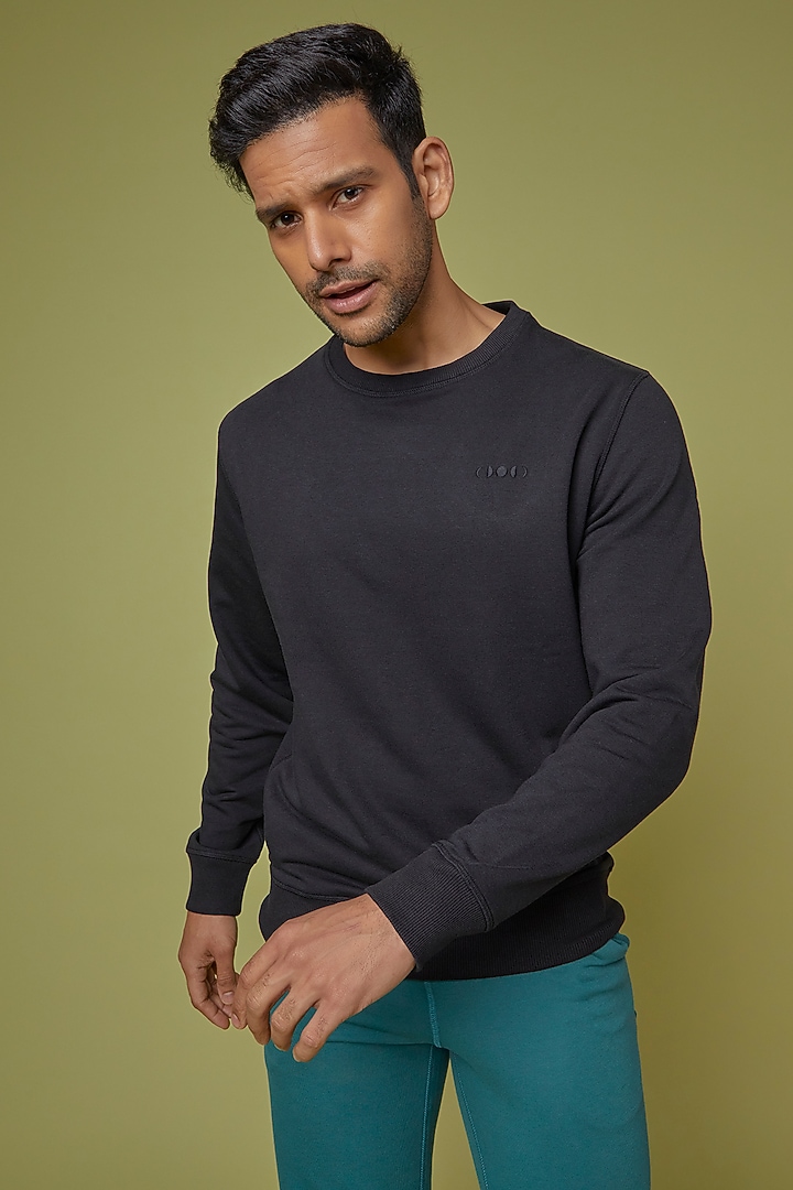 Black French Terry Sweatshirt by No Grey Area at Pernia's Pop Up Shop