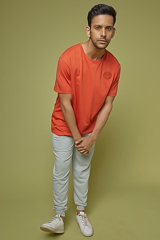 Terracotta Orange Soft Supema Cotton T-Shirt by No Grey Area