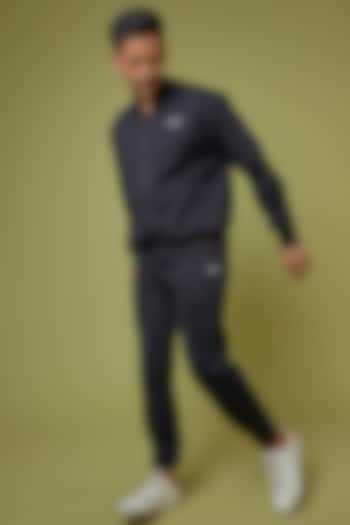 Black Rayon & Nylon Joggers by No Grey Area