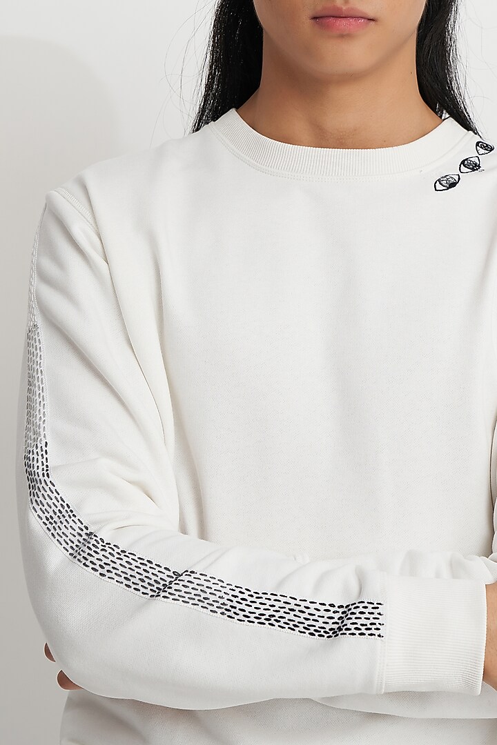 White French Terry Sweatshirt by No Grey Area at Pernia's Pop Up Shop